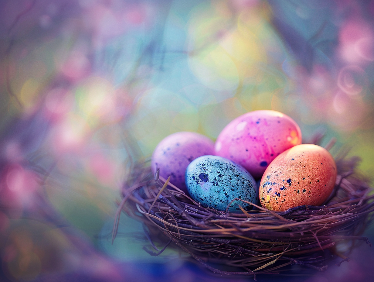 Four Colorful Egg Nest Diamond Art Kit