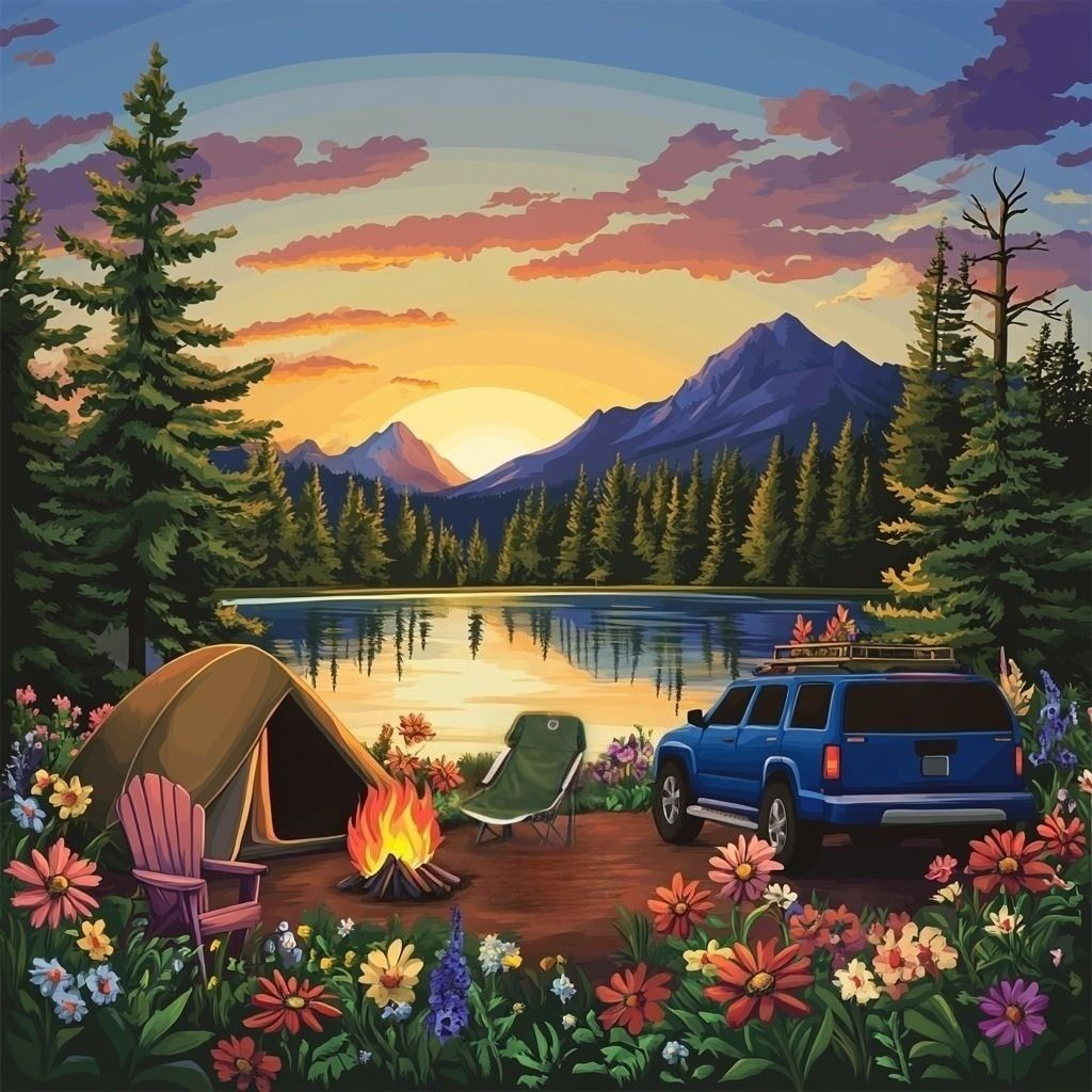 Campfire Campsite Diamond Art Kit