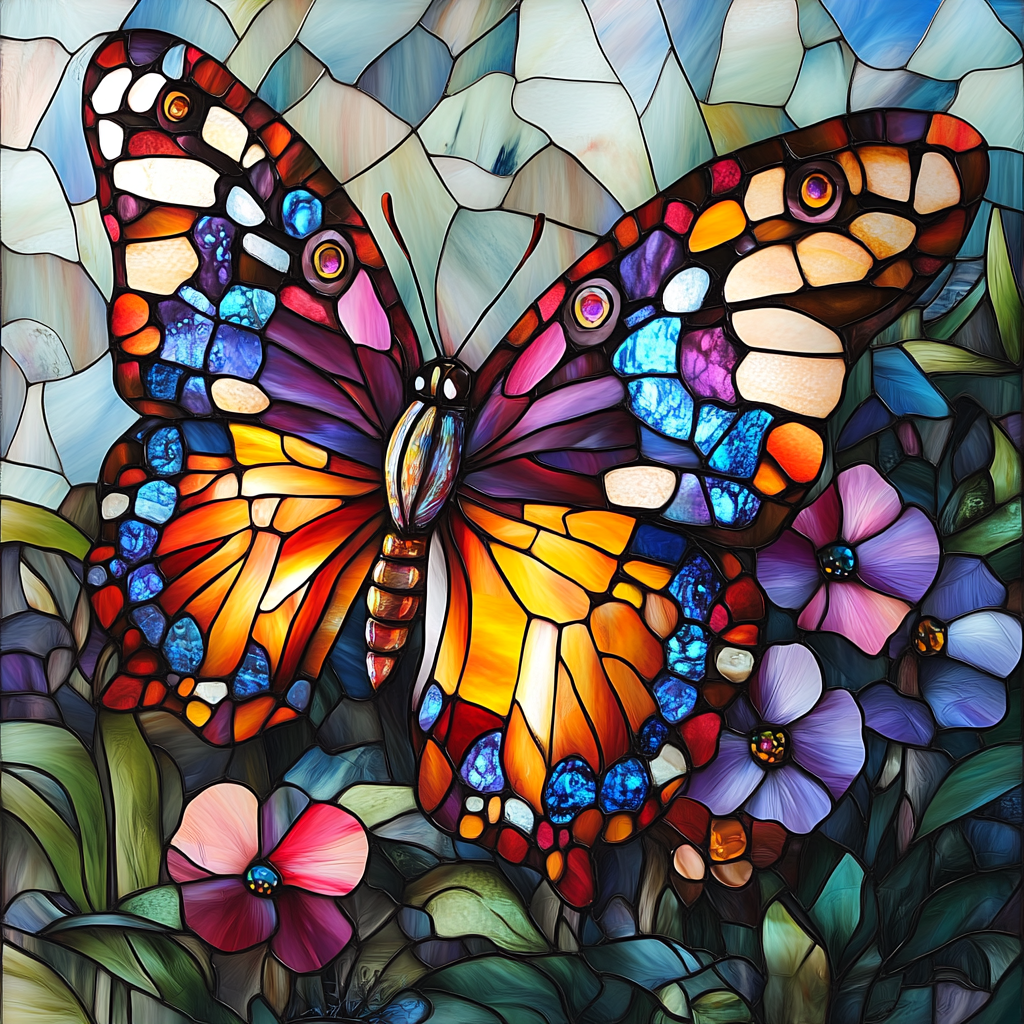 Colorful Stone Abstract Butterfly Diamond Art Kit