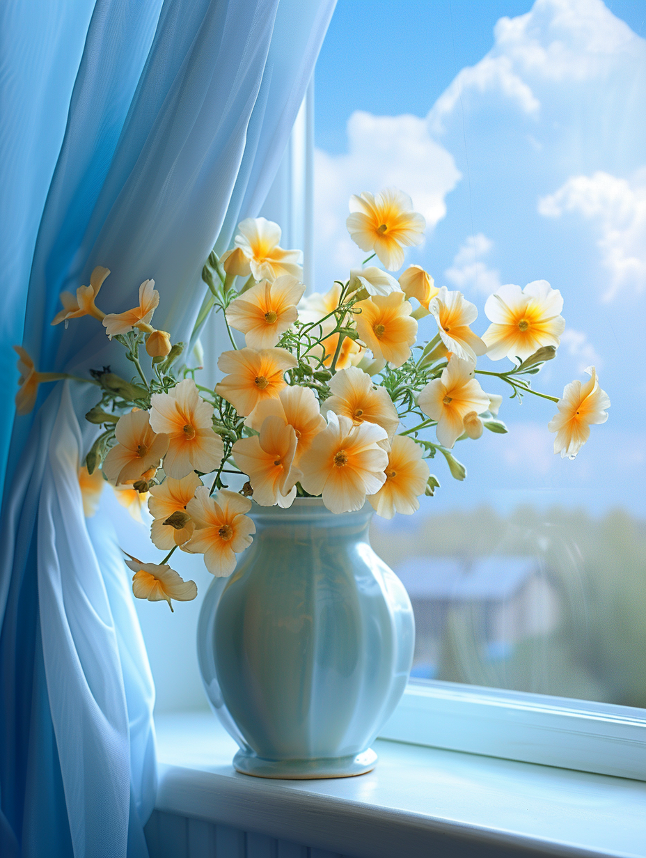 Blue Vase Of Primroses Diamond Art Kit