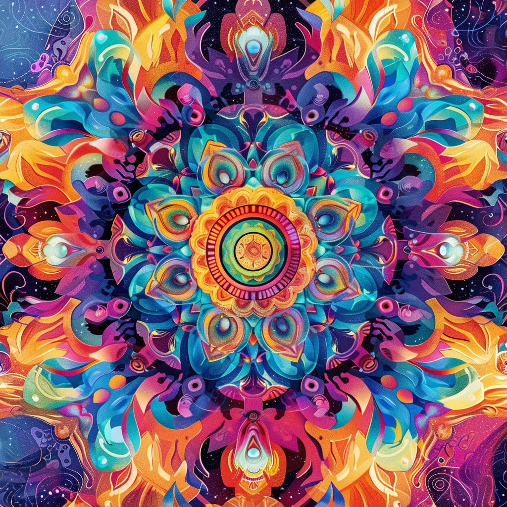 Center Orange Star Mandala Diamond Art Kit