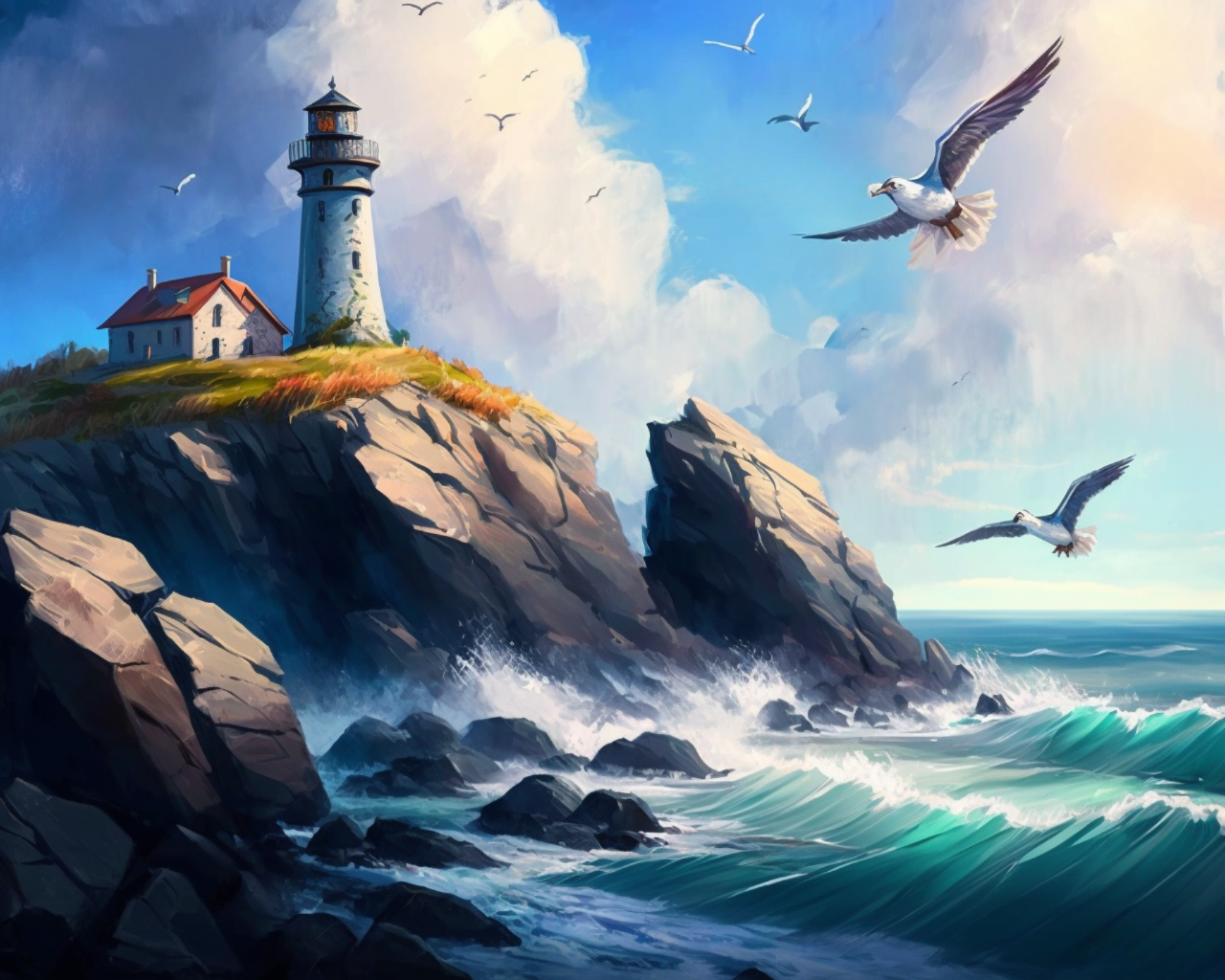 Seagull Lighthouse Diamond Art Kit