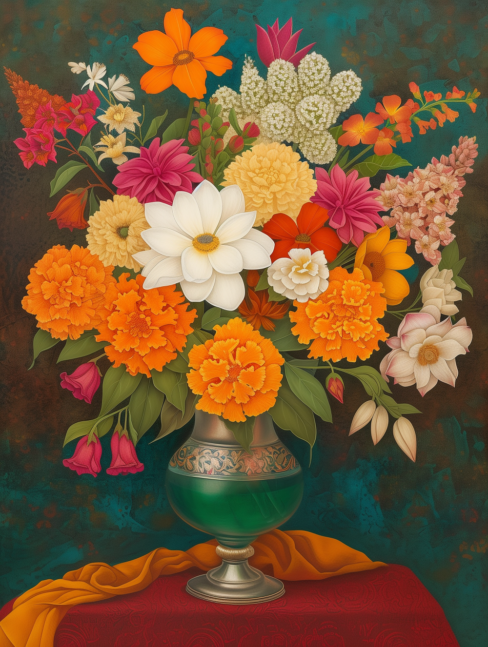 Indian Flower Arrangement Diamond Art Kit