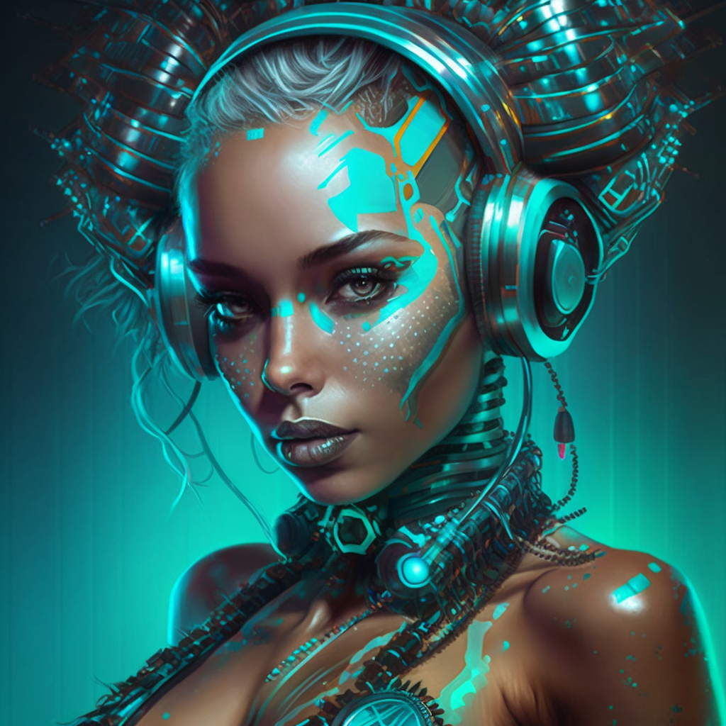 Aqua Woman Headphones Diamond Art Kit