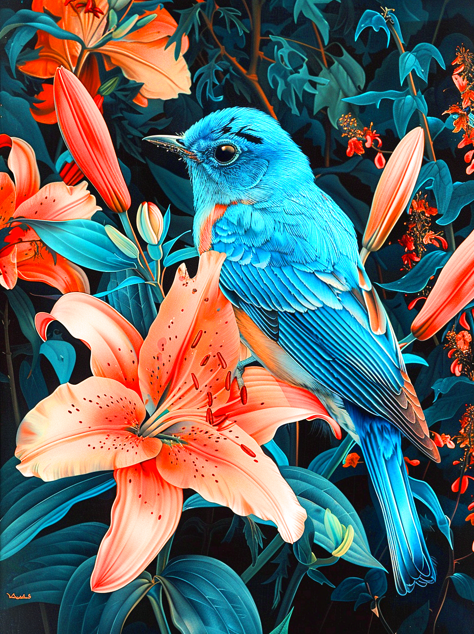 Bluebird Pink Lily Diamond Art Kit