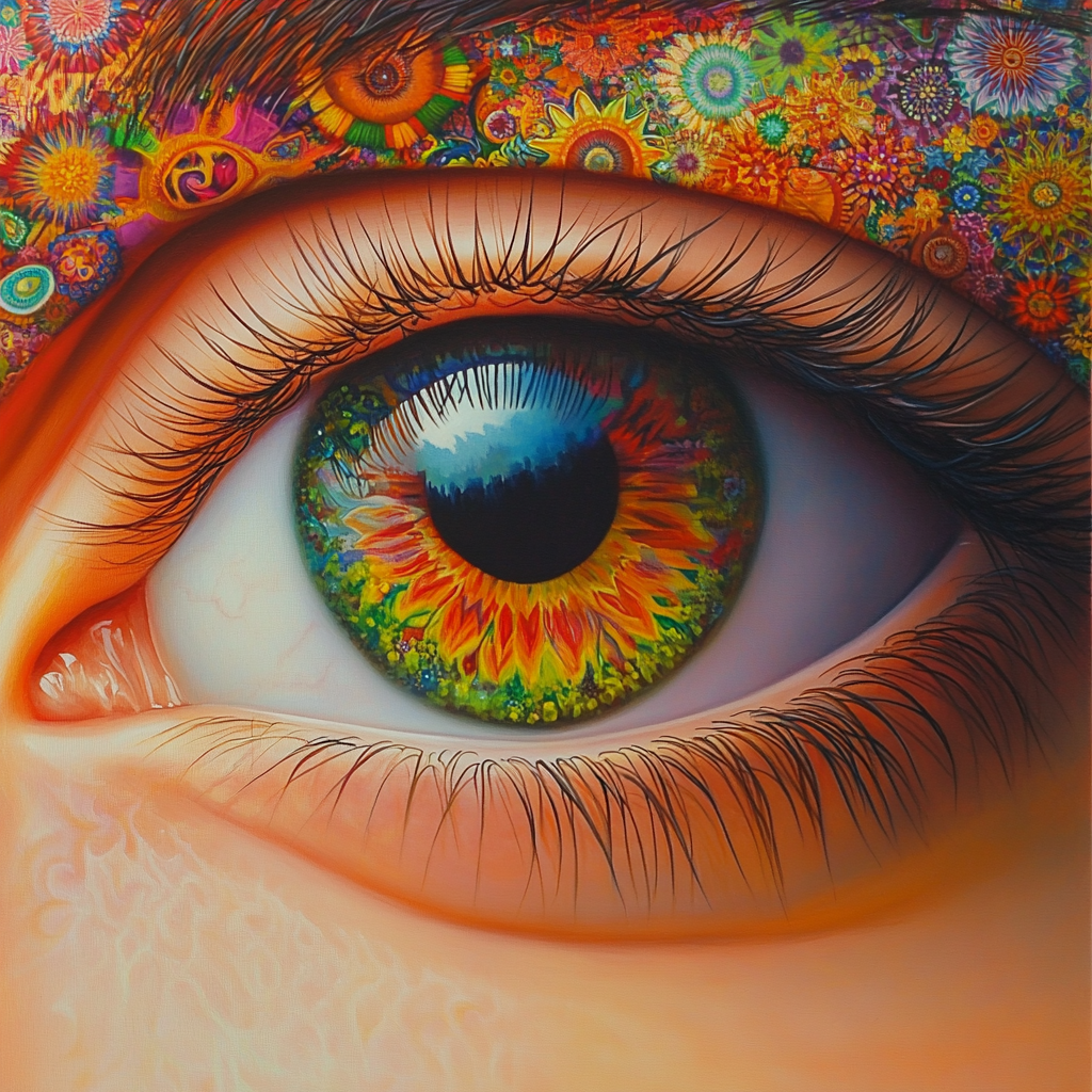 Orange Flower Eye Diamond Art Kit
