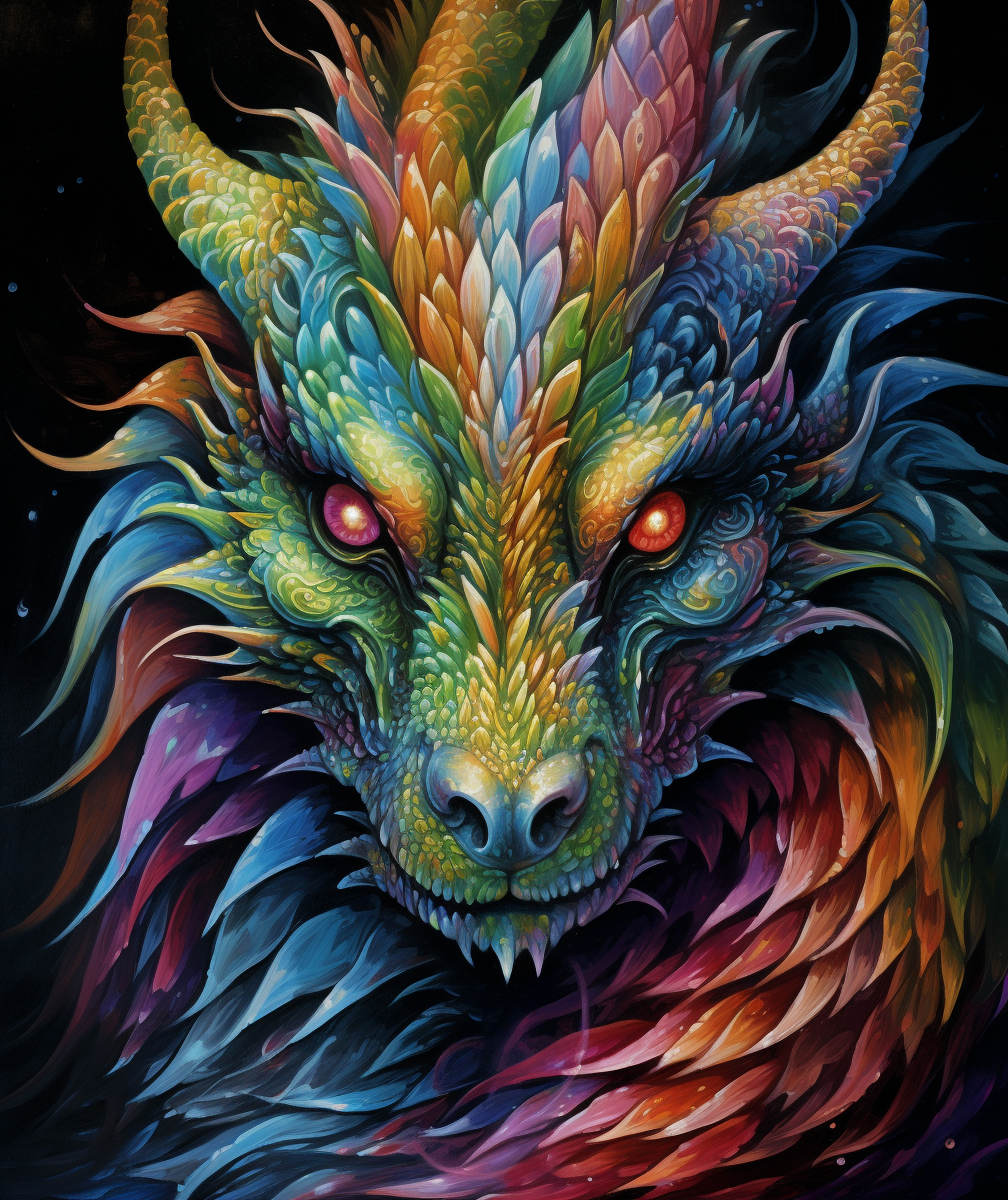 Glowing Eye Rainbow Dragon Diamond Art Kit