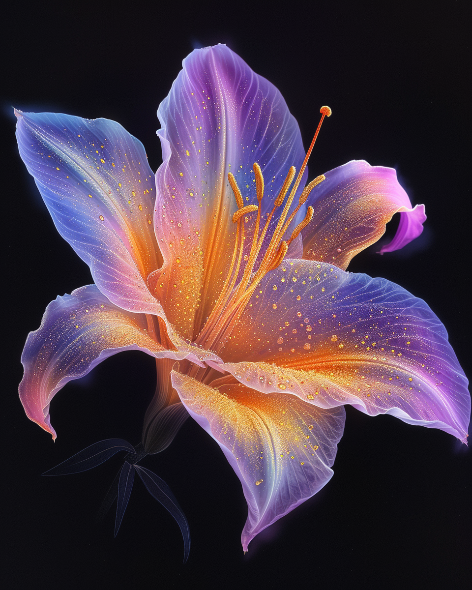 Purple Orange Lily Diamond Art Kit