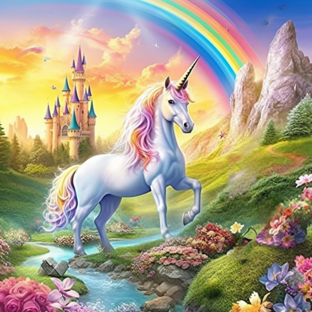 Colorful Castle Unicorn Diamond Art Kit