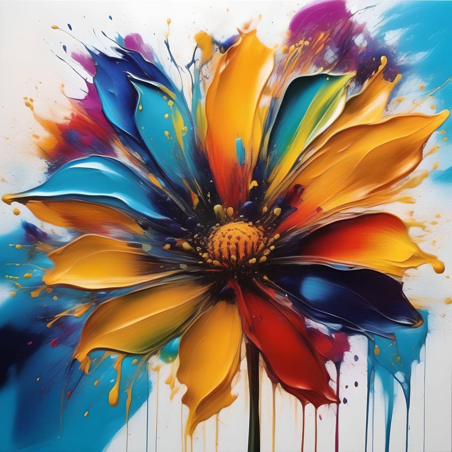 Painted Abstract Flower Diamond Art Kit