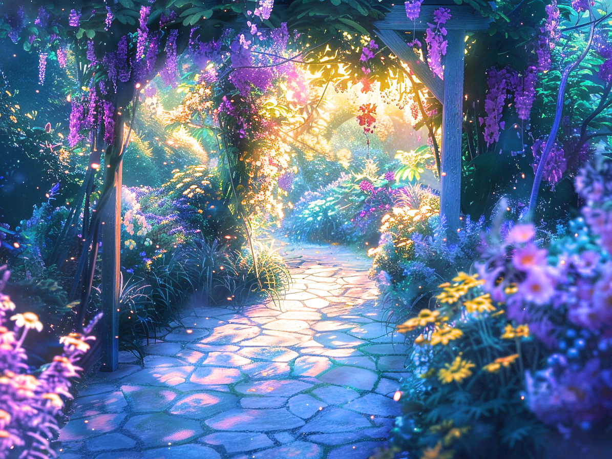 Purple And Yellow Flower Garden Diamond Art Kit