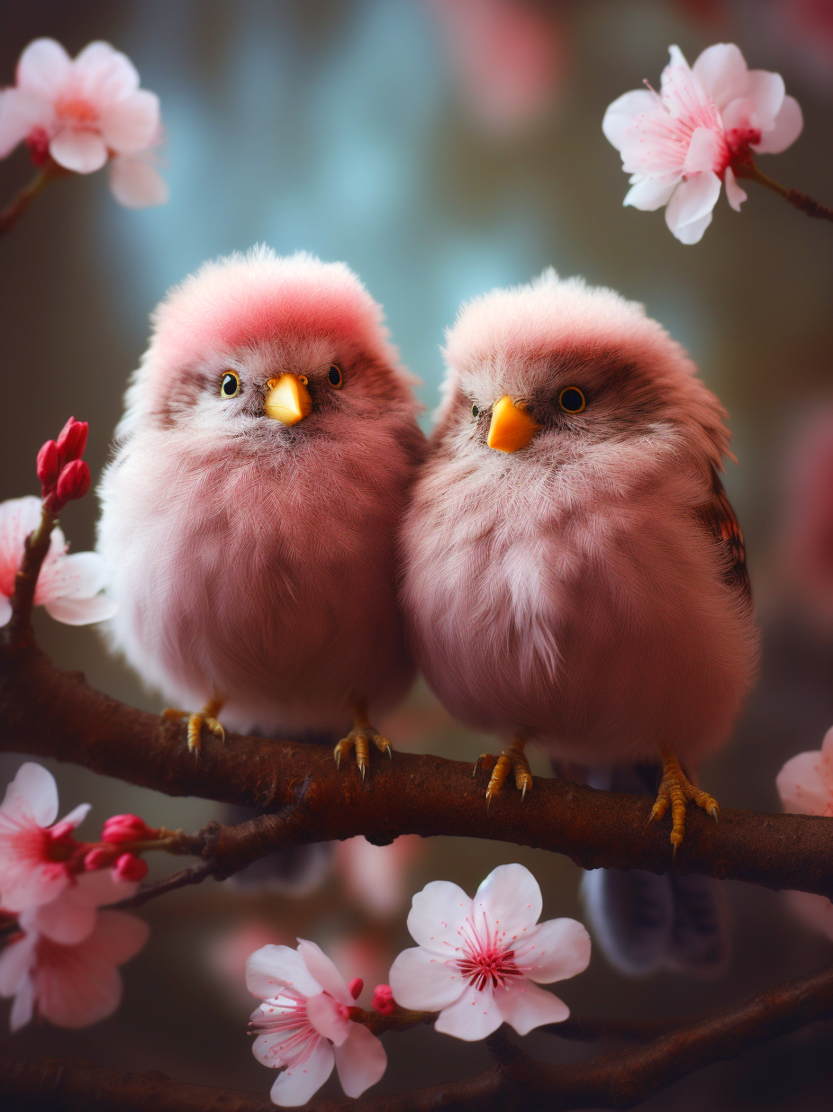 Two Pink Fluffy Chicks Diamond Art Kit