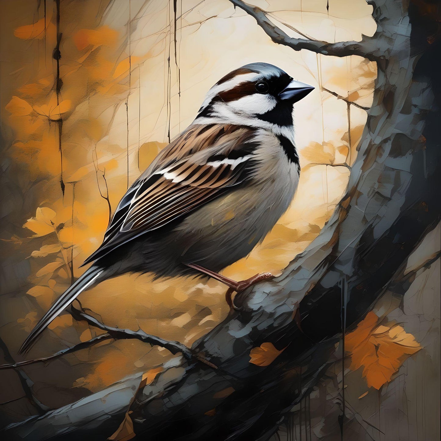 Sparrow In A Tree Diamond Art Kit