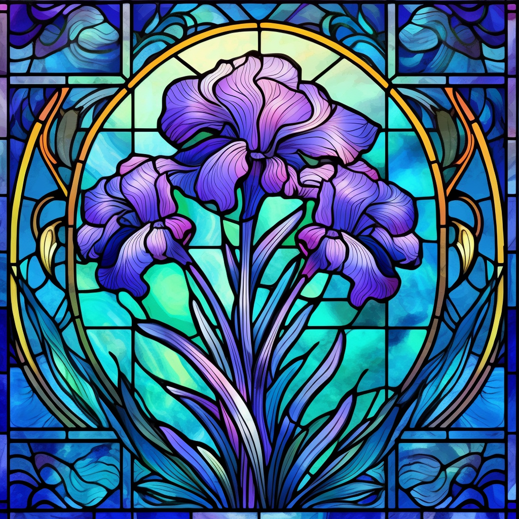 Blue Background Purple Iris Diamond Art Kit