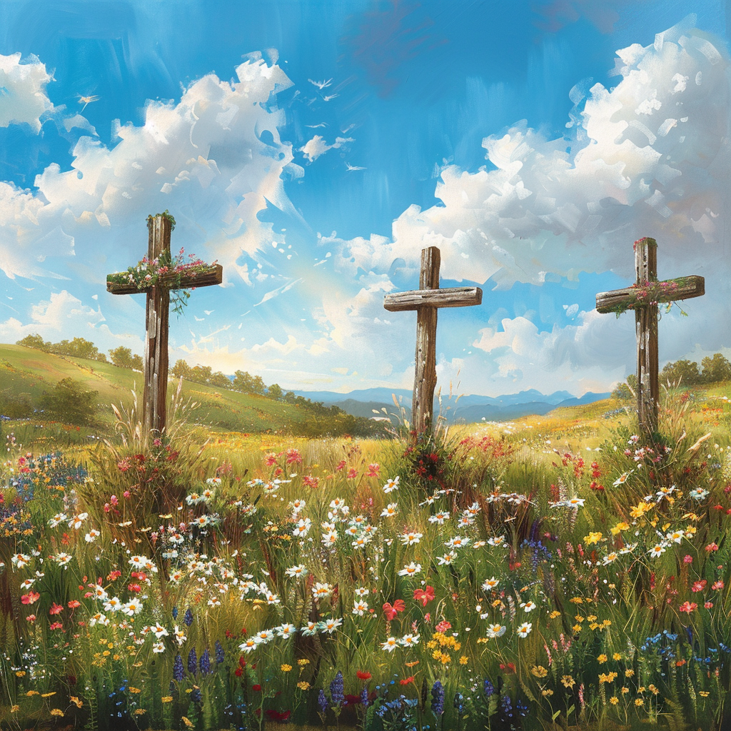 Three Wooden Crosses Diamond Art Kit