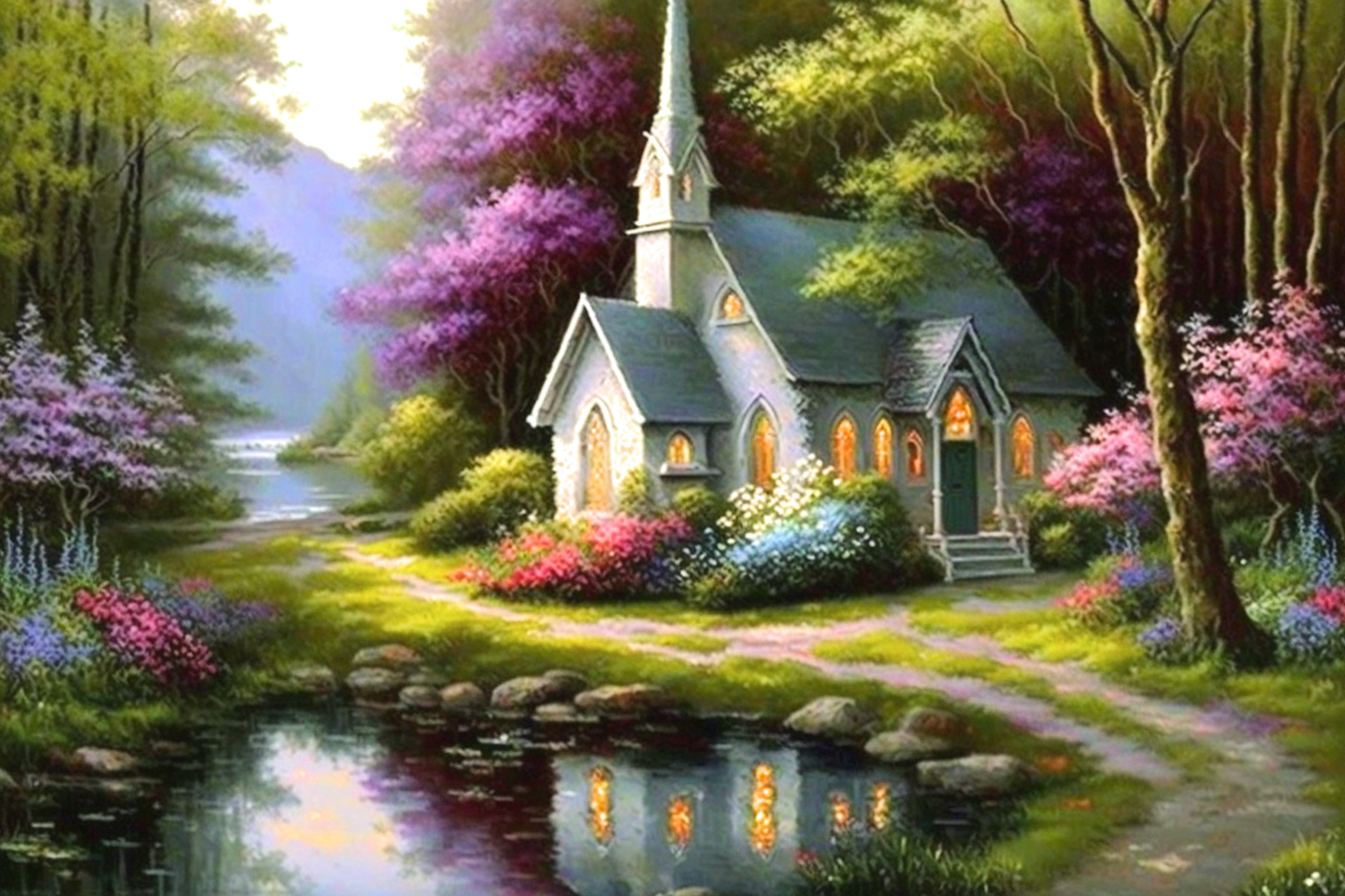 Pond Forest Church Diamond Art Kit