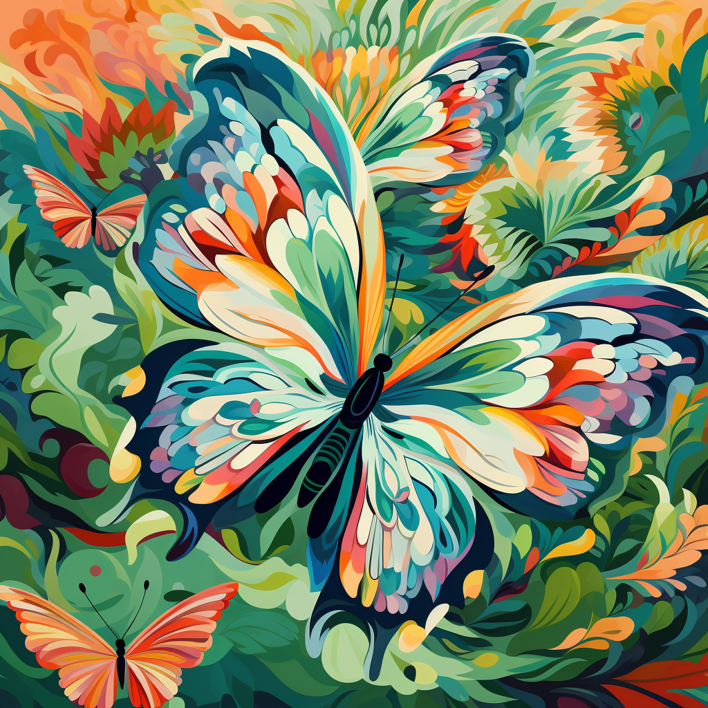 Green Abstract Butterfly Diamond Art Kit
