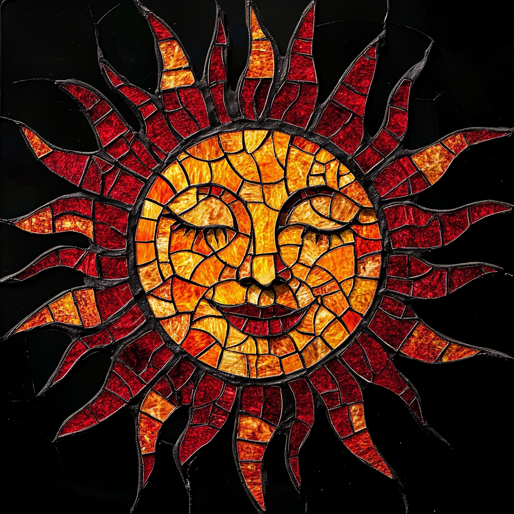 Abstract Red And Orange Sun Diamond Art Kit