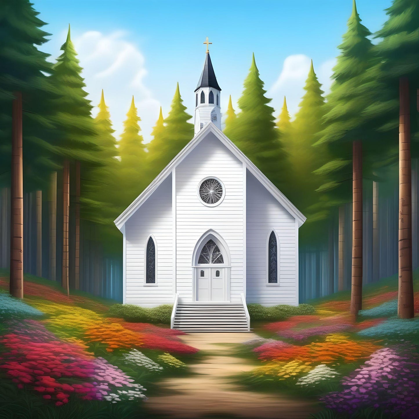 Forest Church Diamond Art Kit