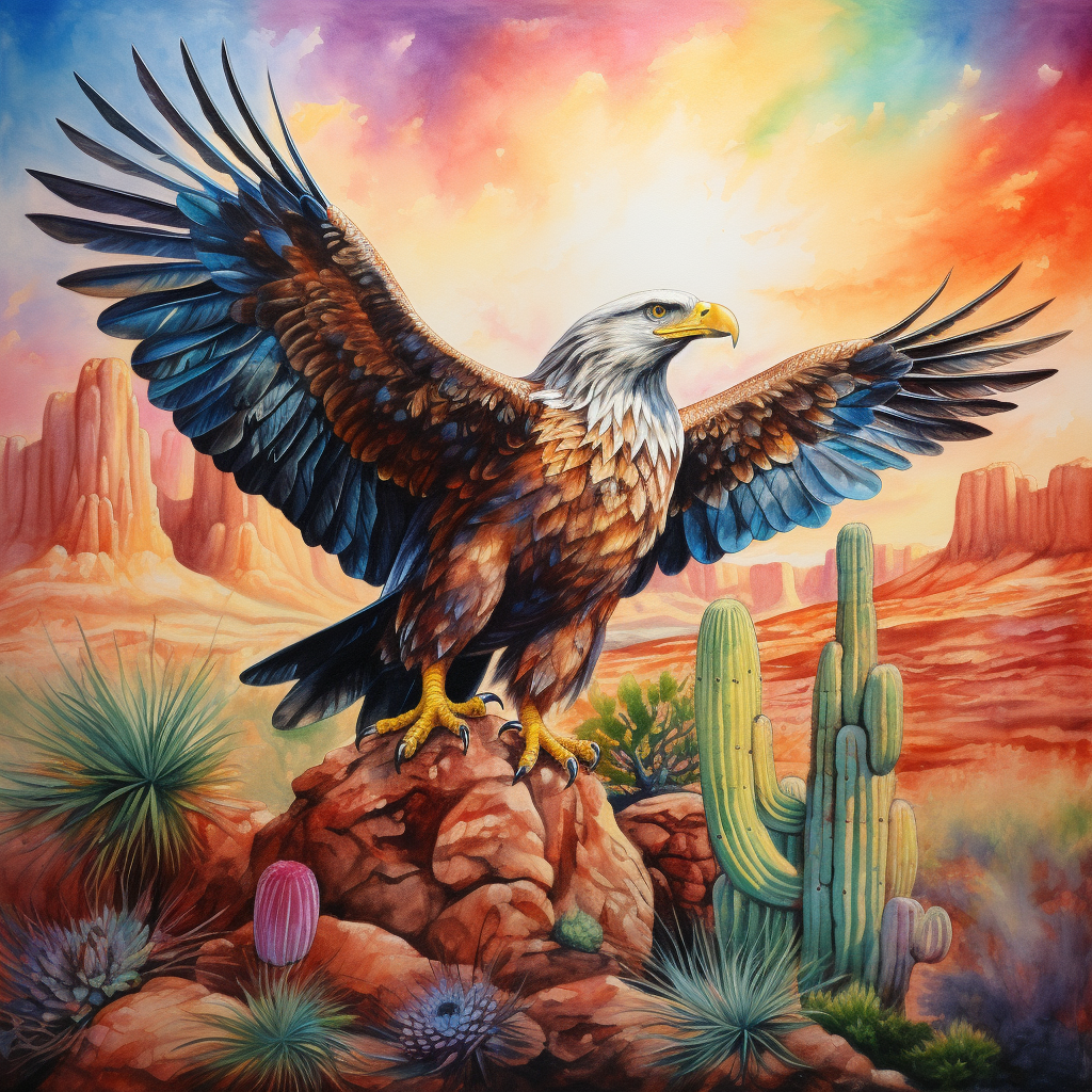 Rainbow Sky Eagle Diamond Art Kit