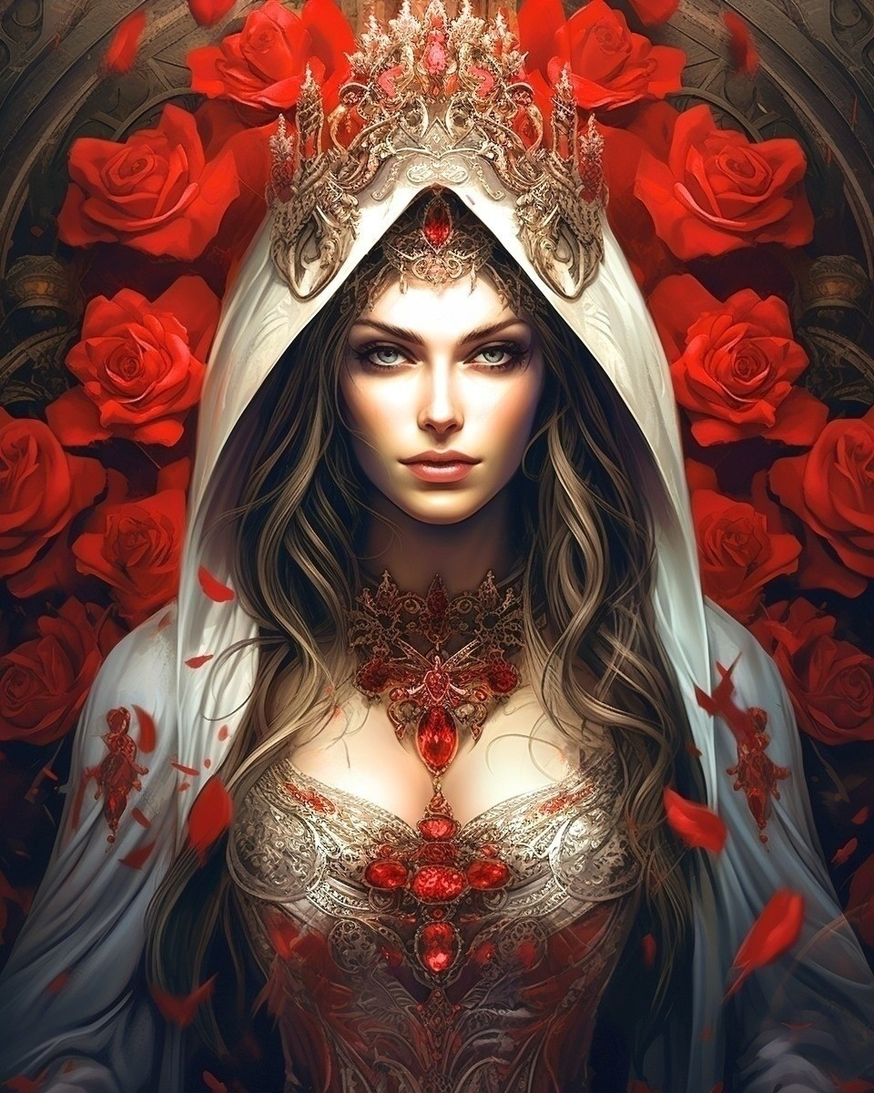 Grey Hood Rose Girl Diamond Art Kit