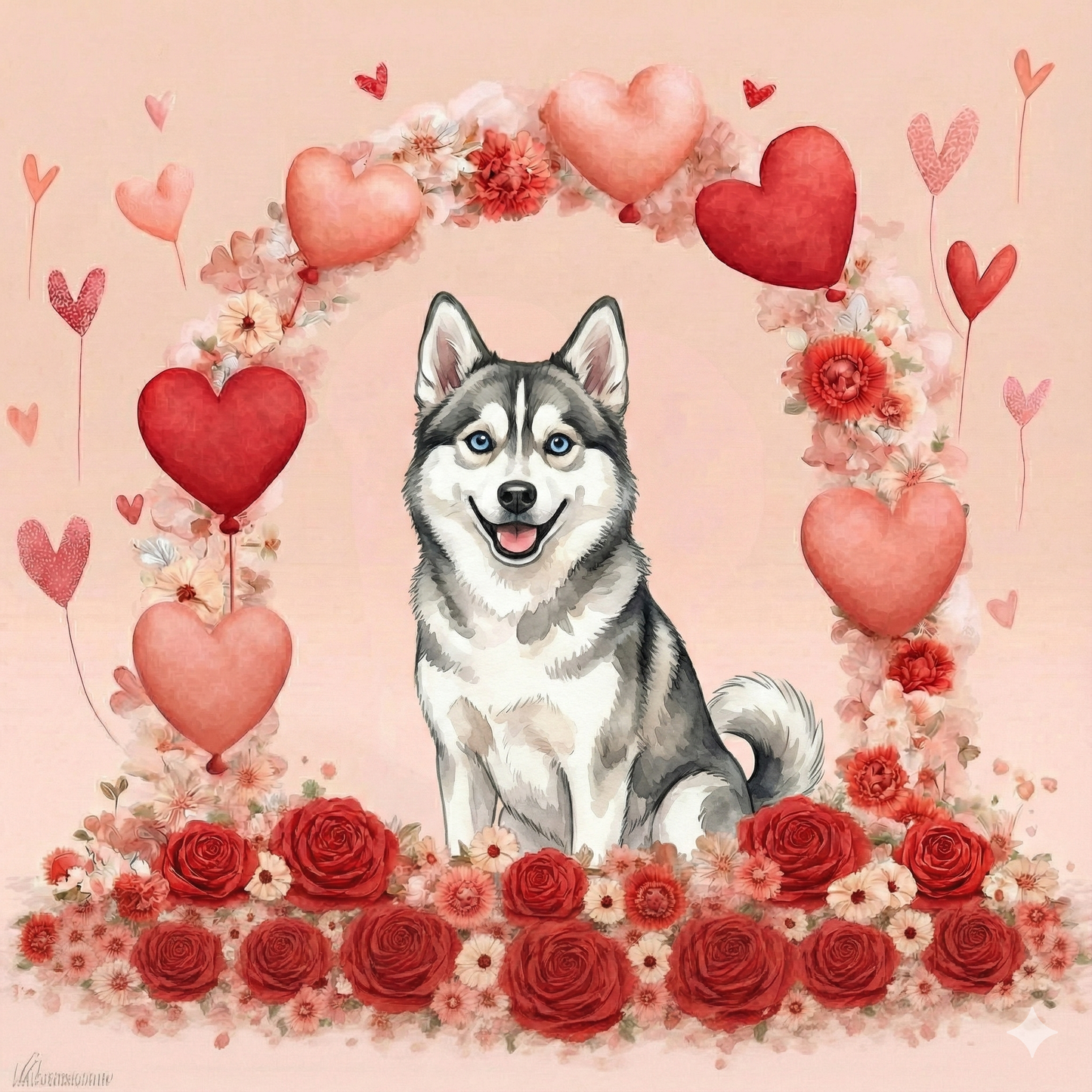 Heart Arch Alaskan Klee Kai Diamond Art Kit