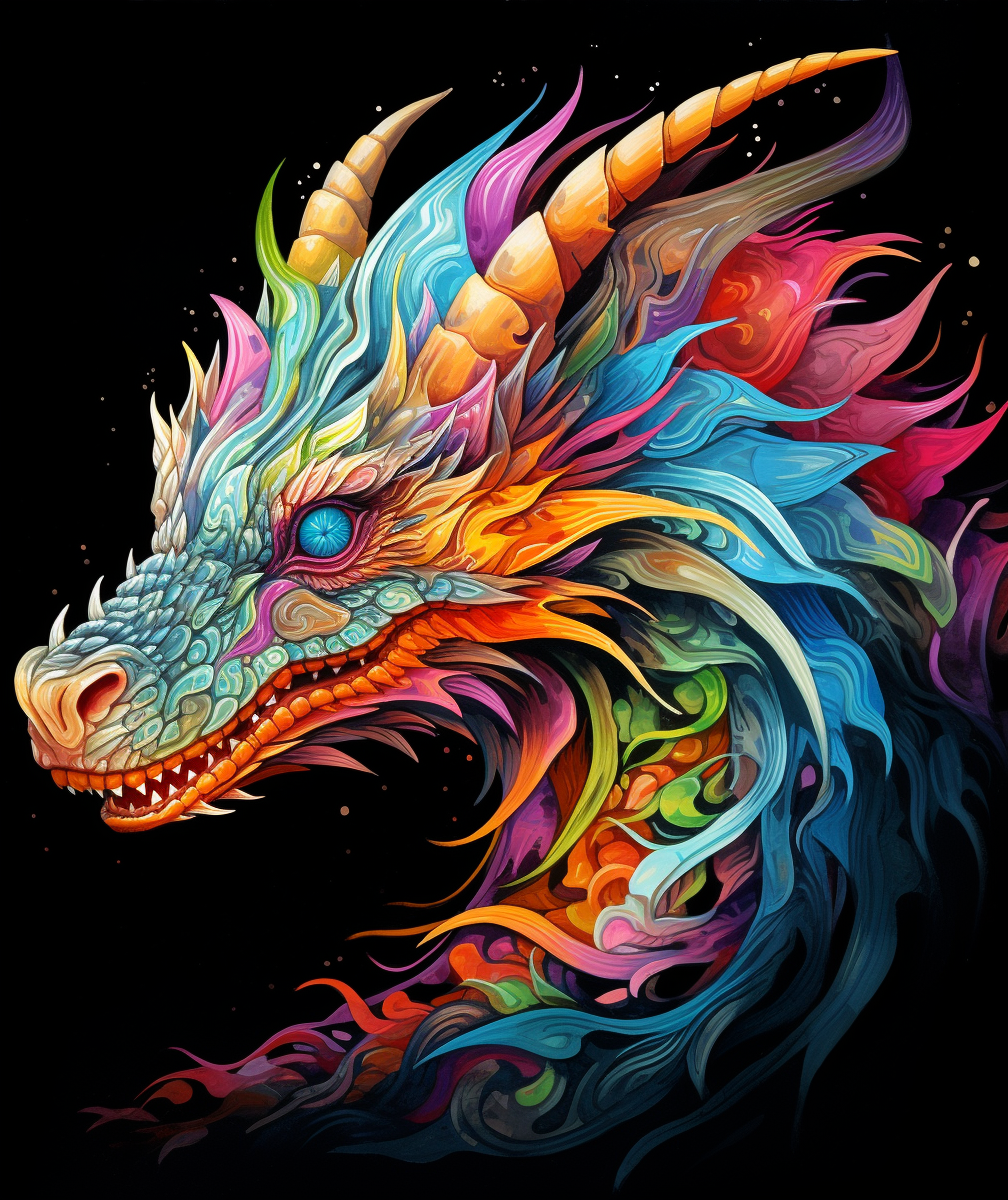 Side View Abstract Dragon Diamond Art Kit