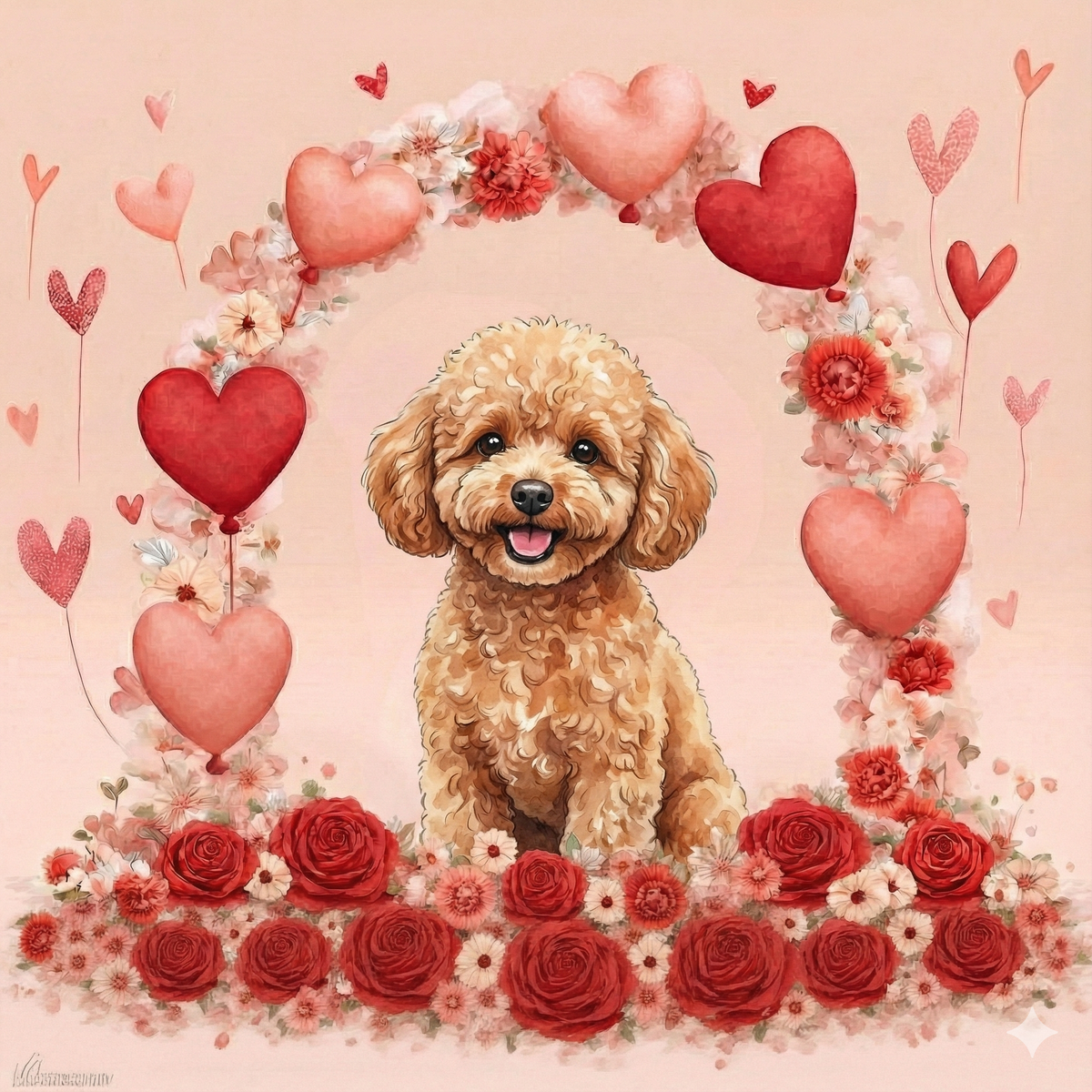 Heart Arch Poodle Diamond Art Kit