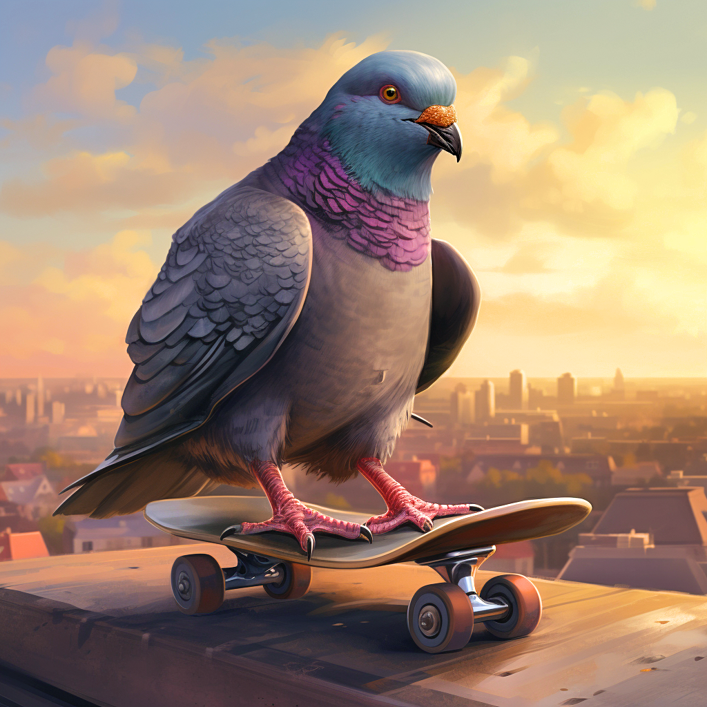 Skateboard Pigeon Diamond Art Kit