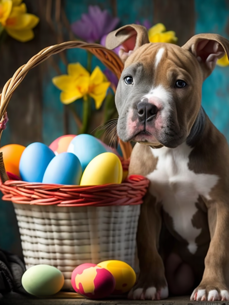 Easter Pitbull Puppy Diamond Art Kit