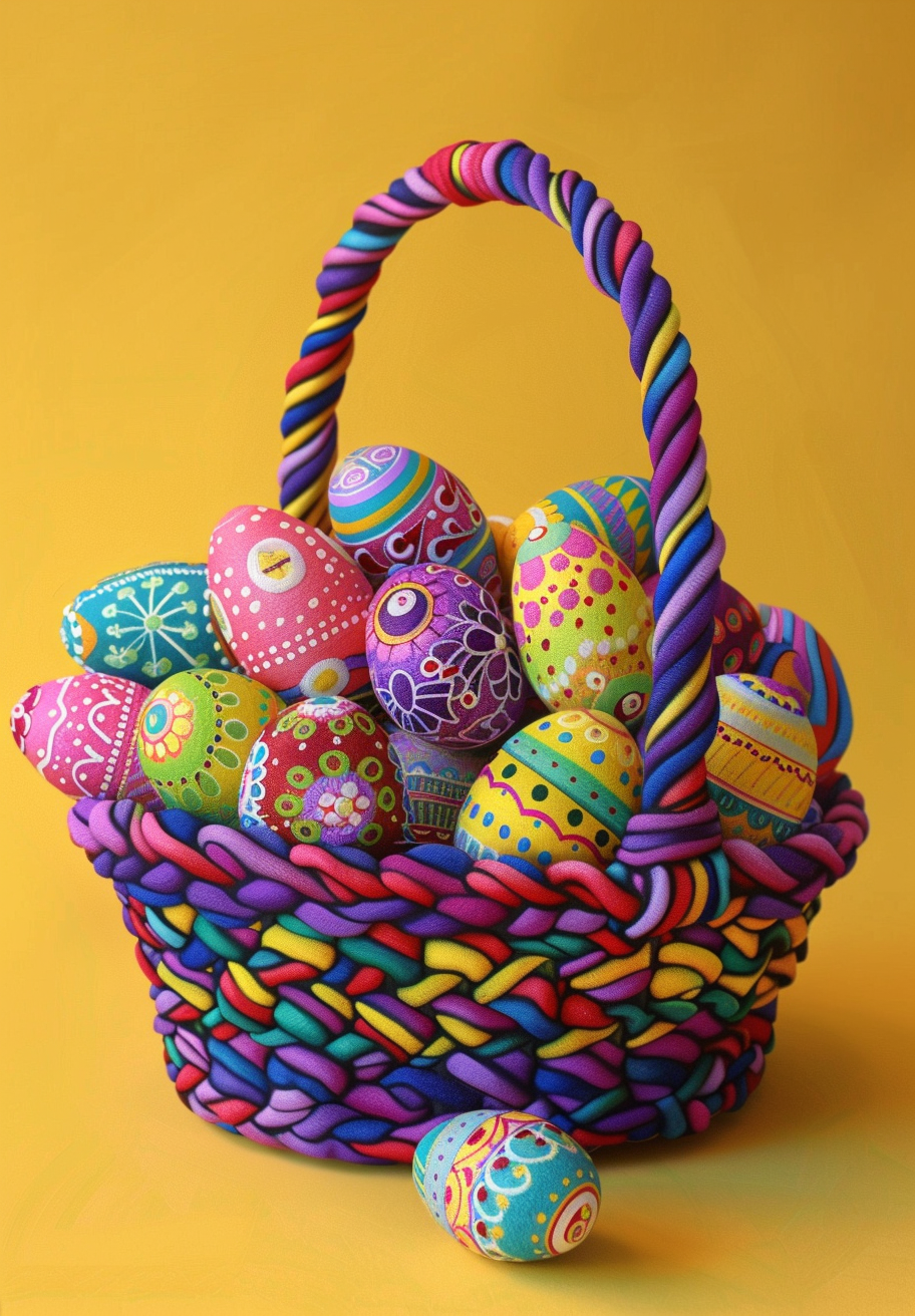 Colorful Basket Of Easter Eggs Diamond Art Kit