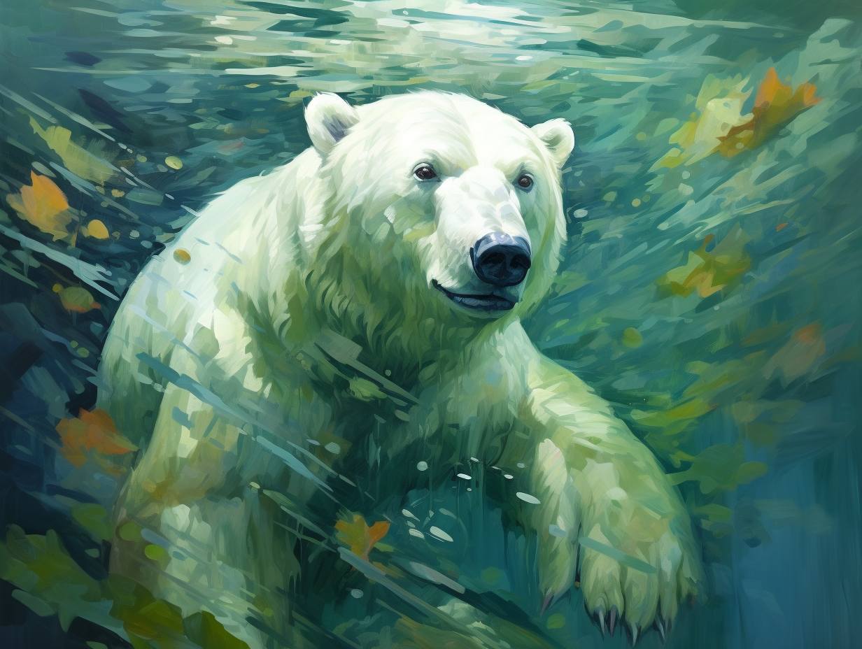 Swimming Painted Polar Bear Diamond Art Kit