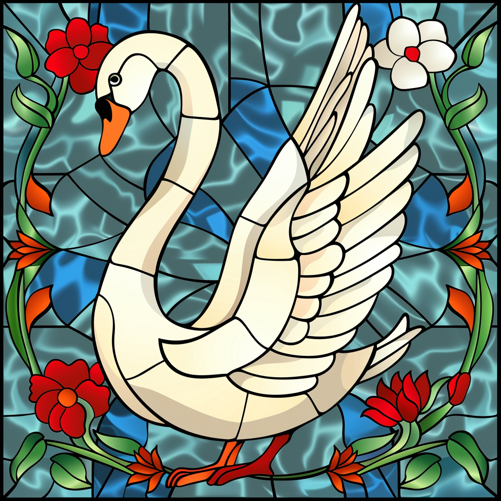 Glistening Water Abstract Swan Diamond Art Kit