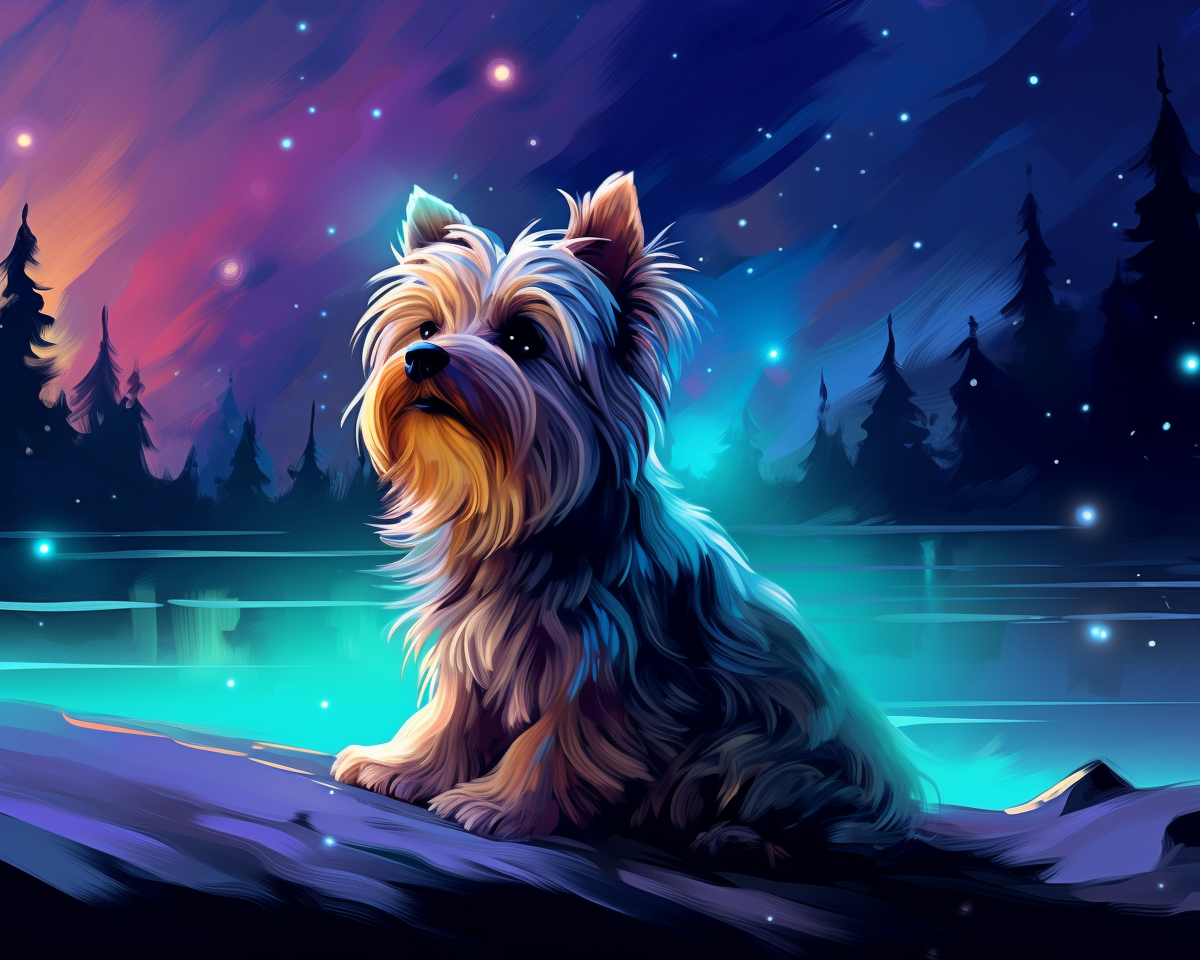 Night Sky Yorkie Diamond Art Kit