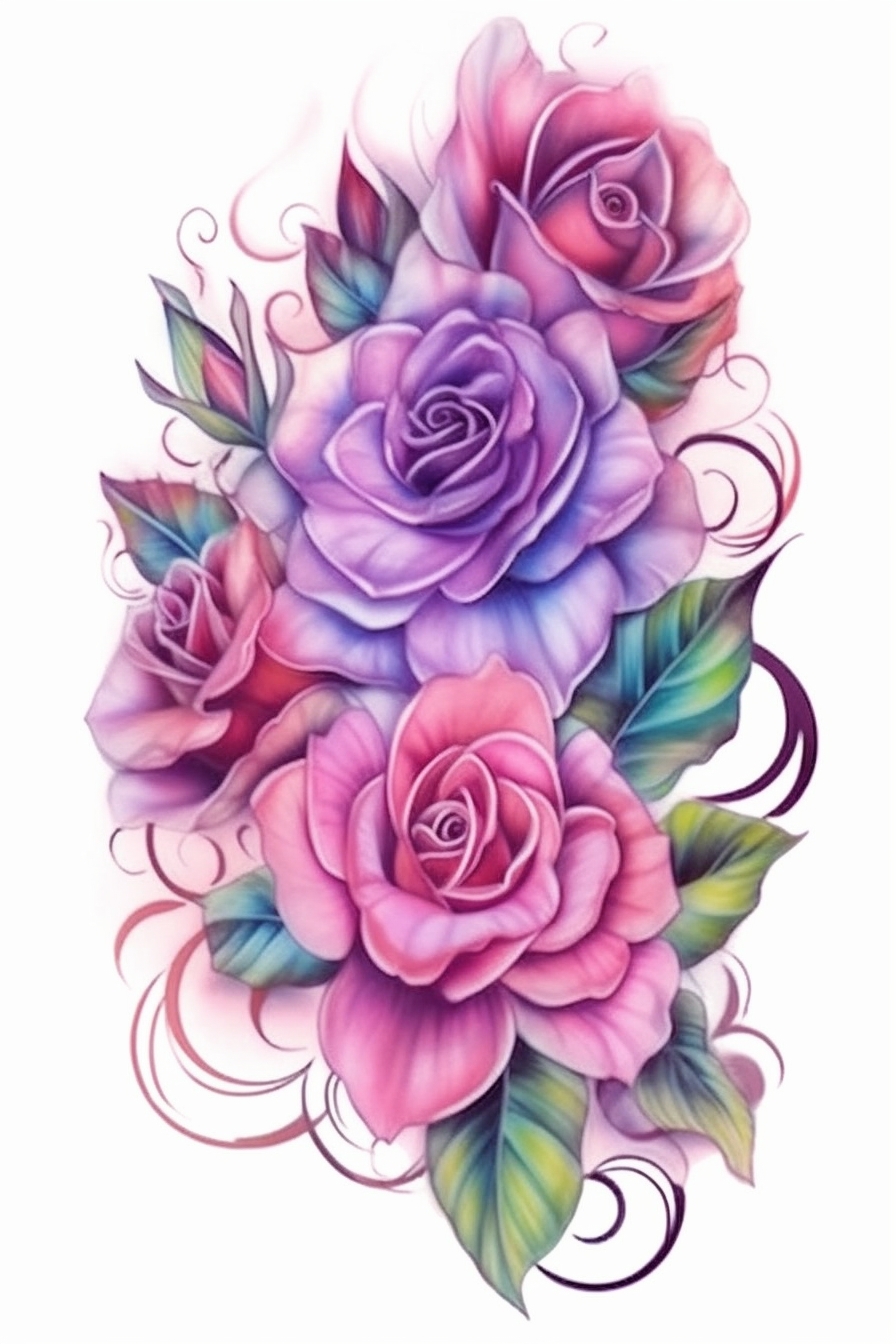 Shades Of Pink Purple Roses Diamond Art Kit