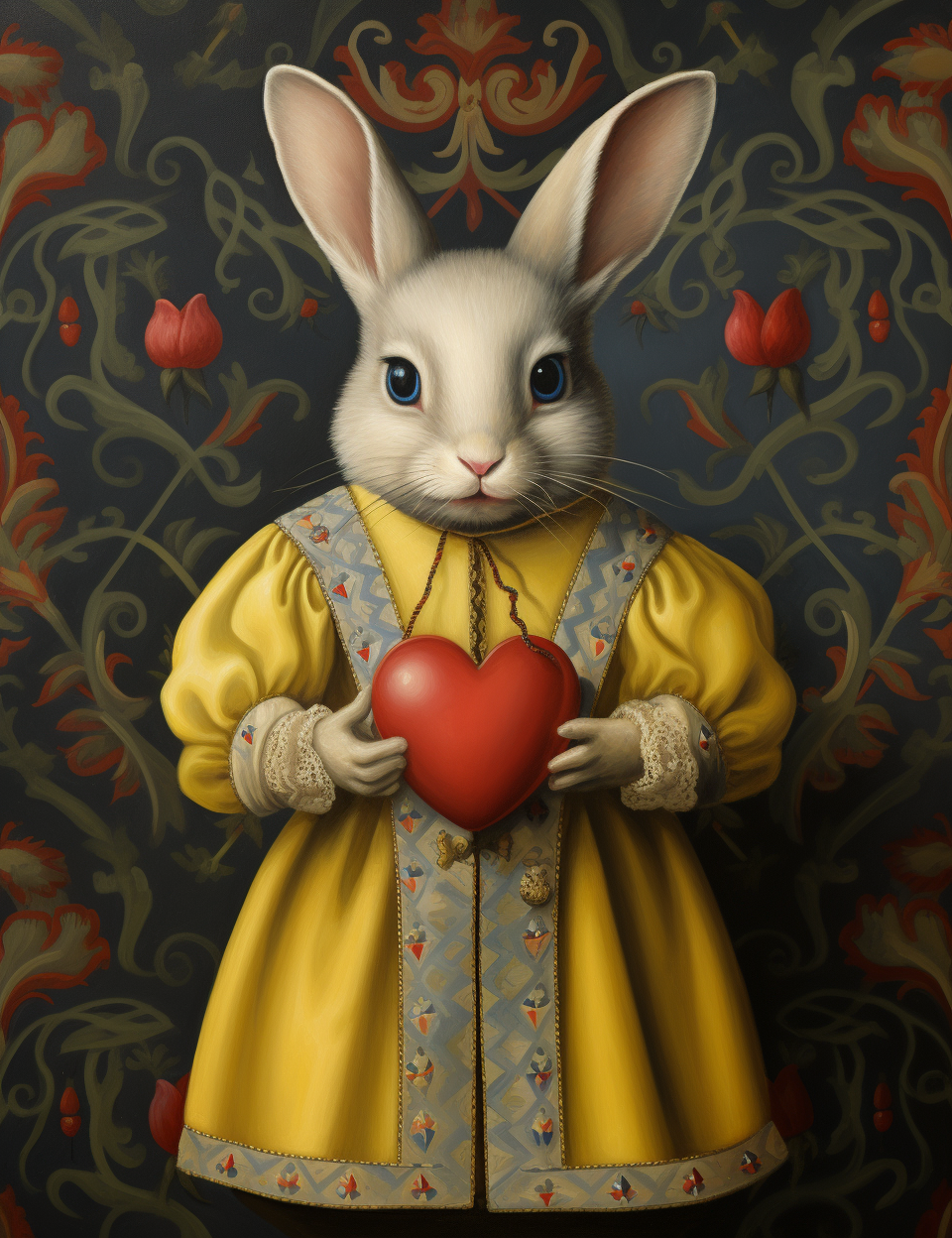 Yellow Coat Rabbit Heart Diamond Art Kit