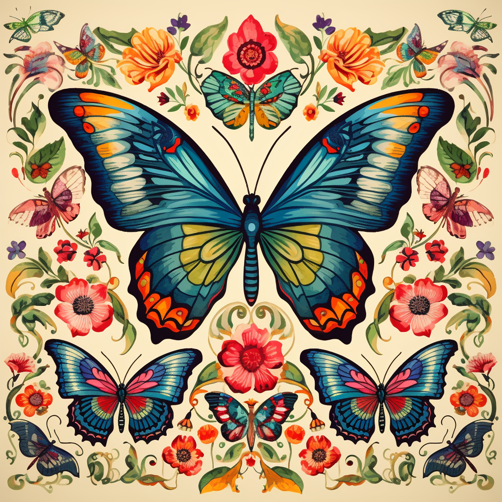 Butterfly Flower Pattern Diamond Art Kit