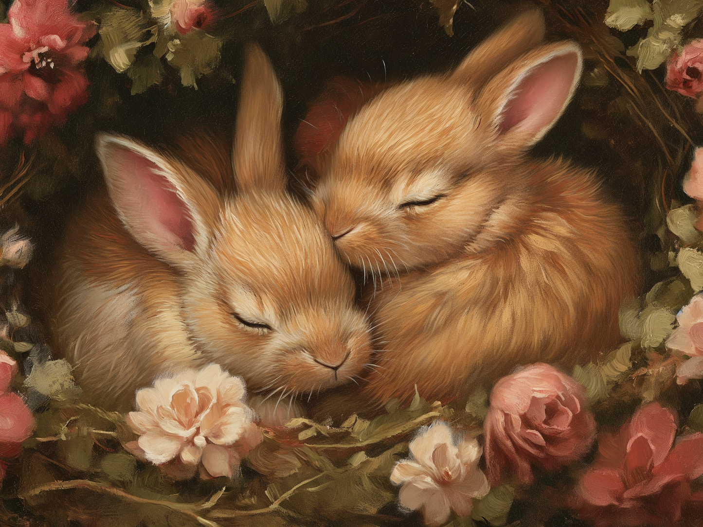 Two Baby Bunnies Sleeping Diamond Art Kit