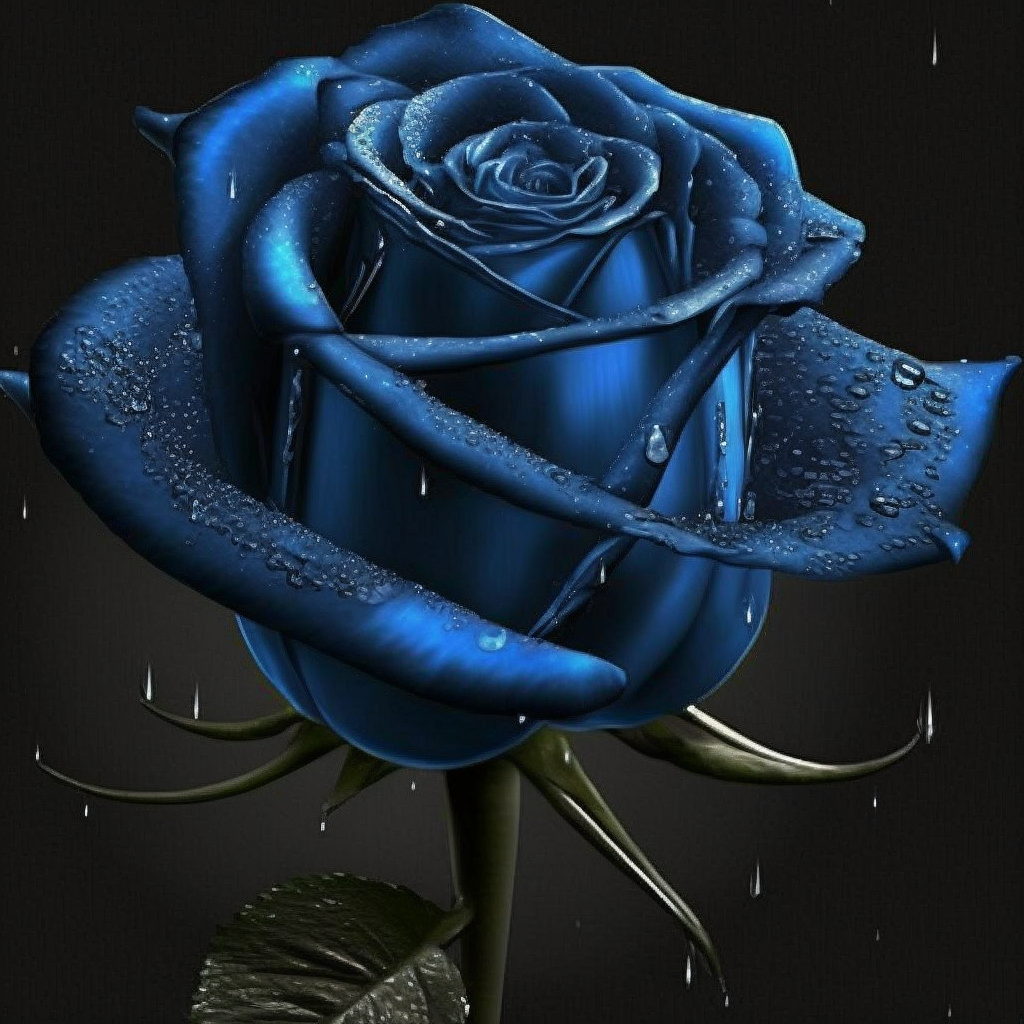 Deep Blue Rose Diamond Art Kit