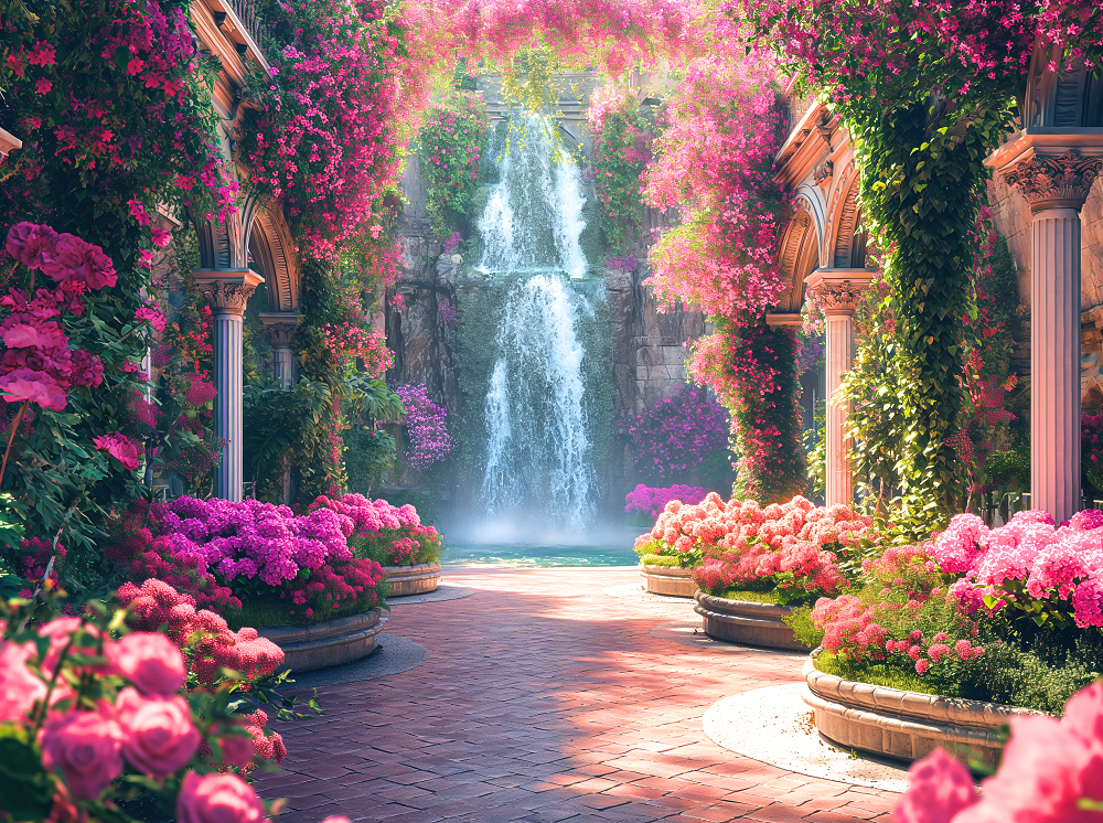Pink Flower Palace Garden Diamond Art Kit