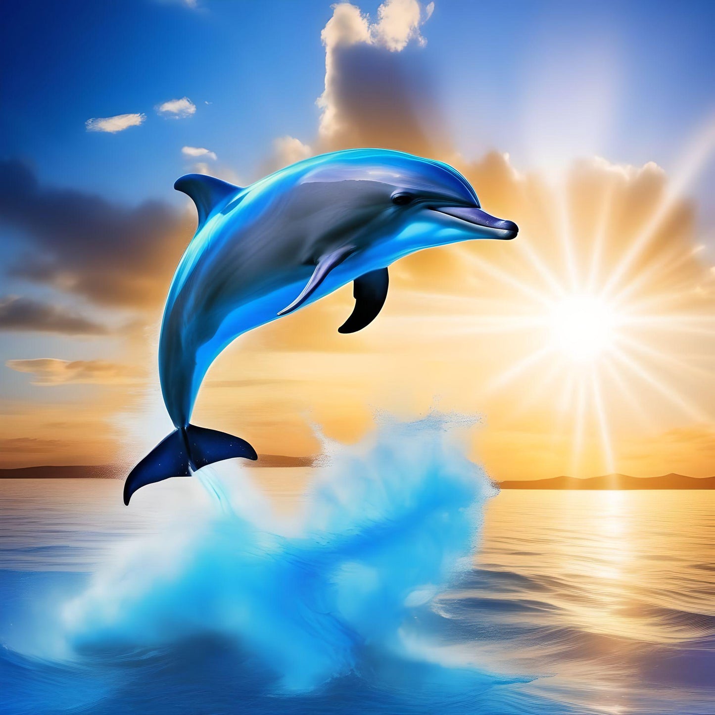 Shining Sun Dolphin Diamond Art Kit