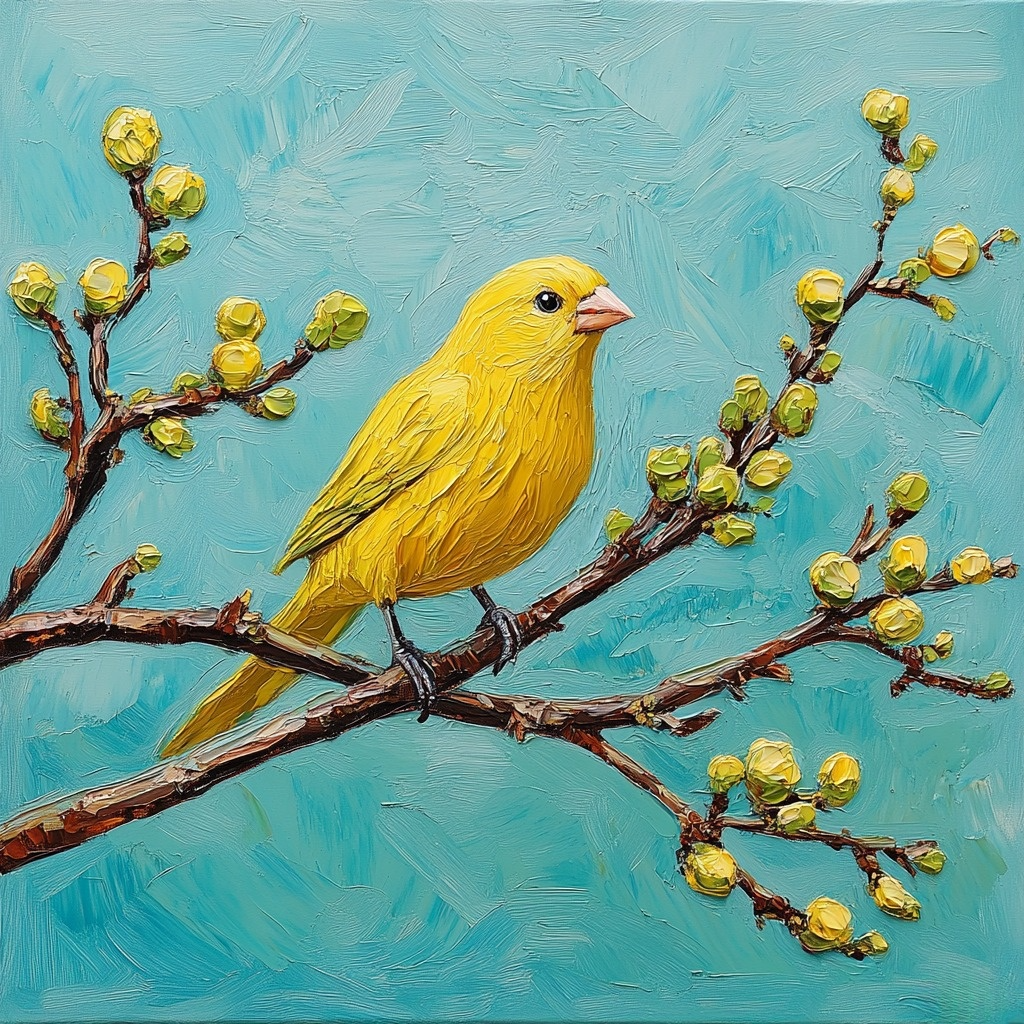 Yellow Canary In A Tree Diamond Art Kit