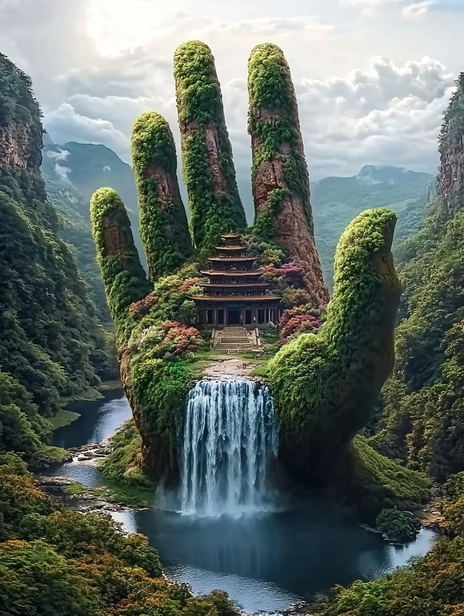 Palm Hand Chinese Temple Diamond Art Kit