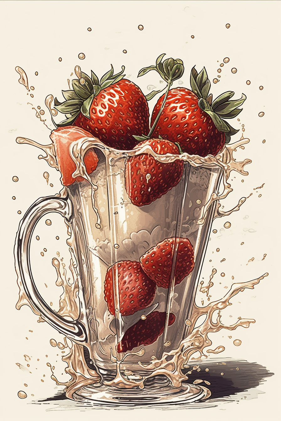Abstract Strawberry Smoothie Diamond Art Kit