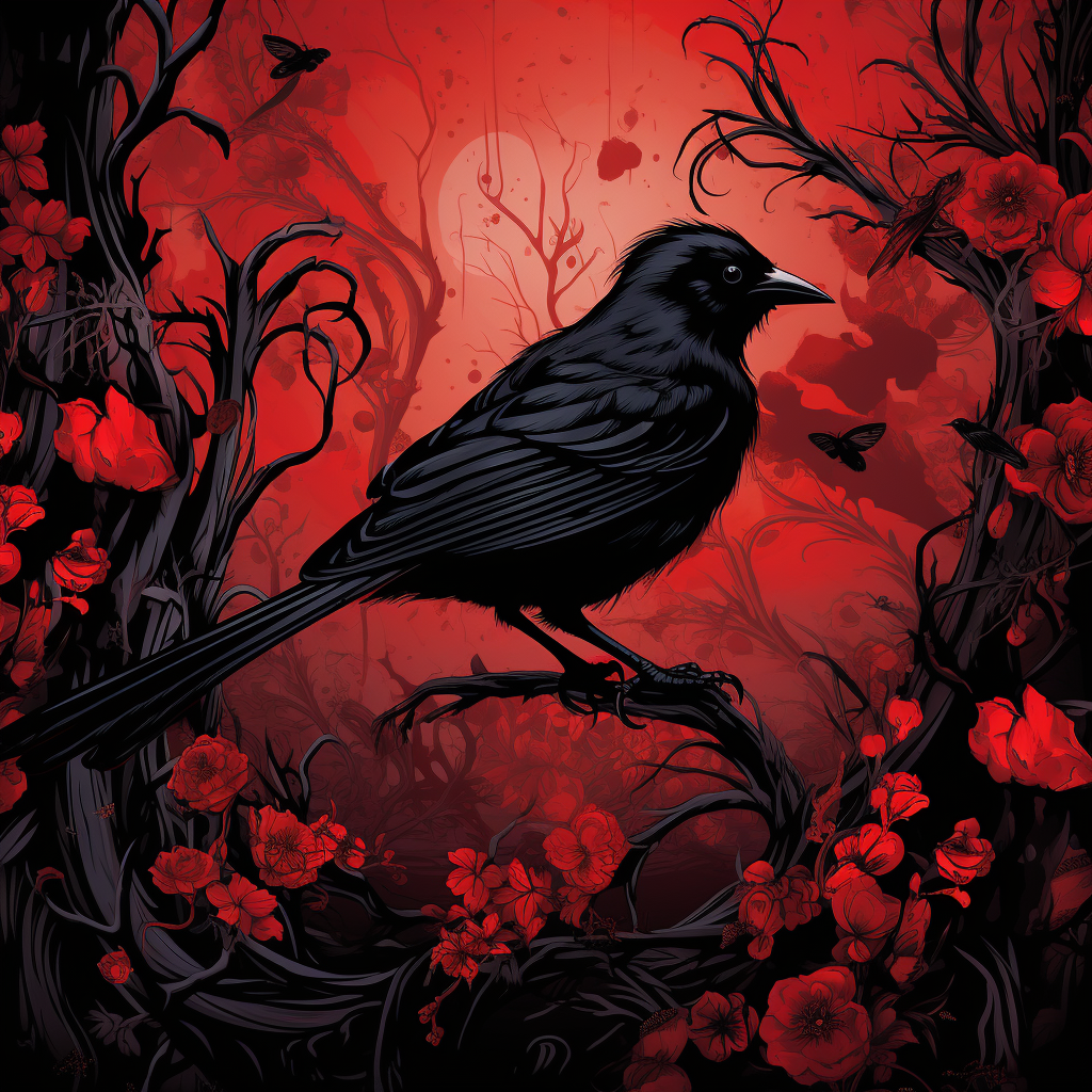 Red Sky Blackbird Diamond Art Kit