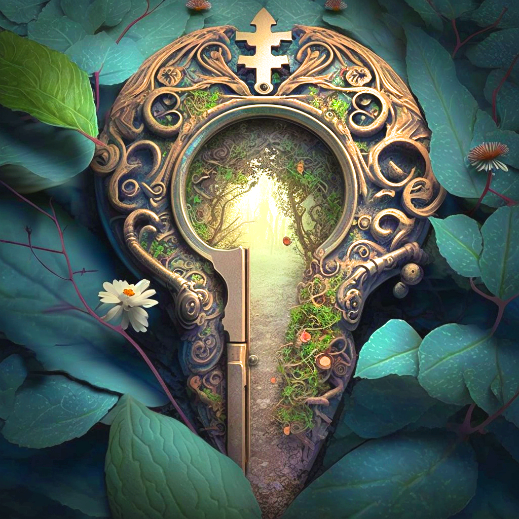 White Flower Keyhole Door Diamond Art Kit