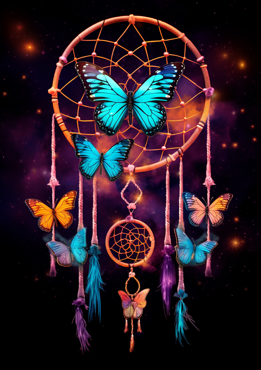 Large Aqua Butterfly Dreamcatcher Diamond Art Kit