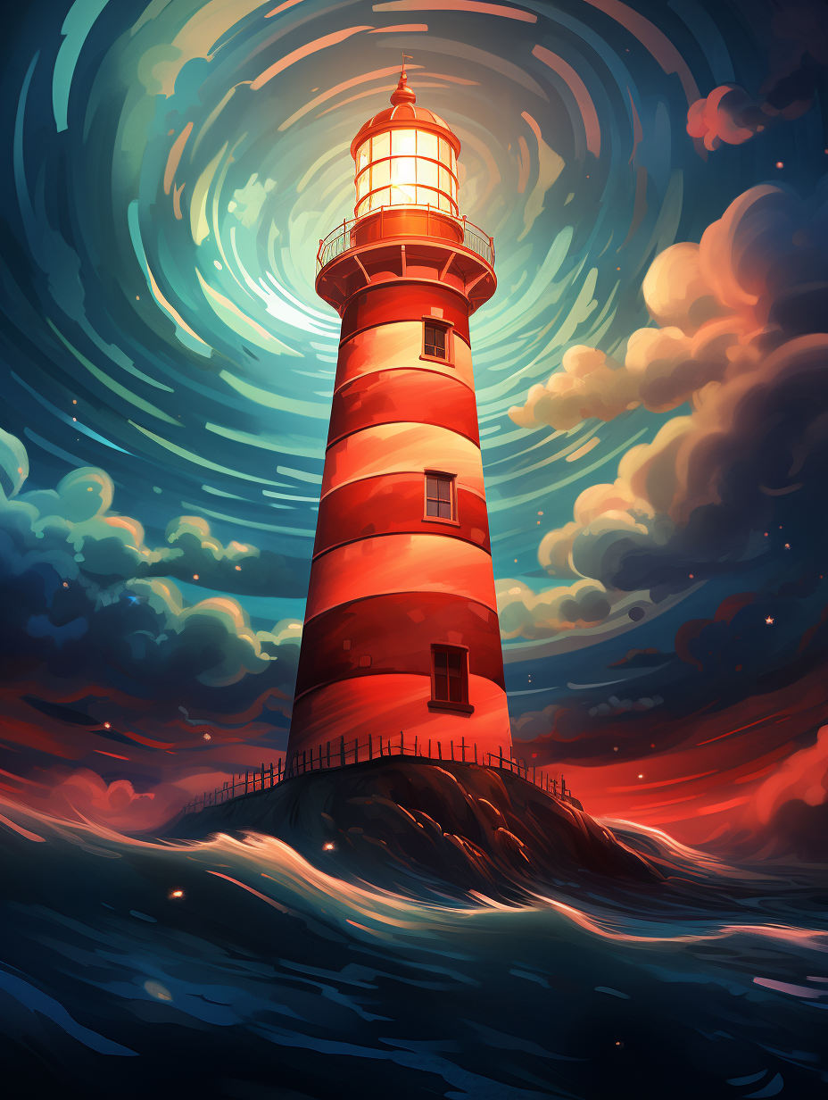 Swirling Sky Abstract Lighthouse Diamond Art Kit