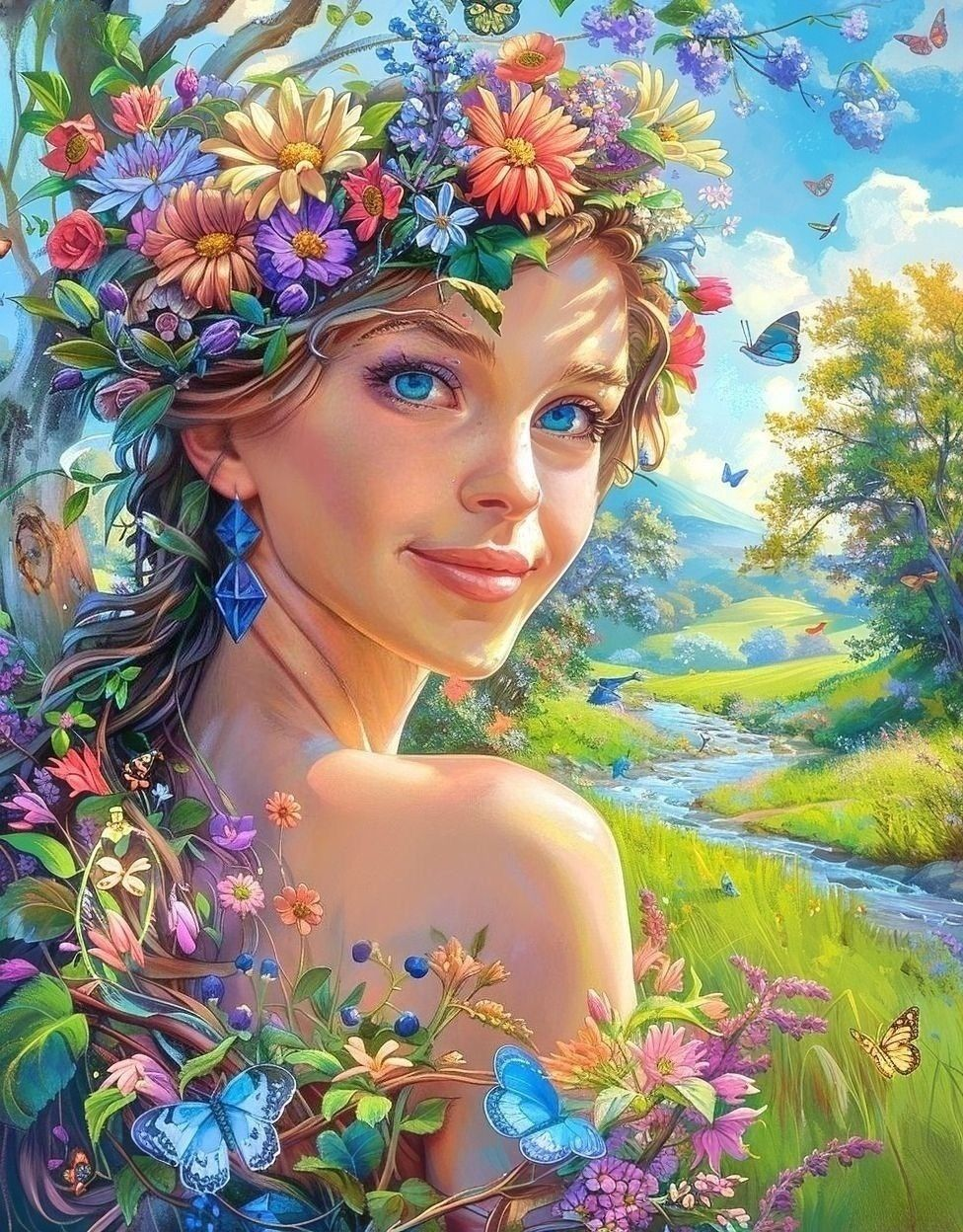 Stream Nature Girl Diamond Art Kit