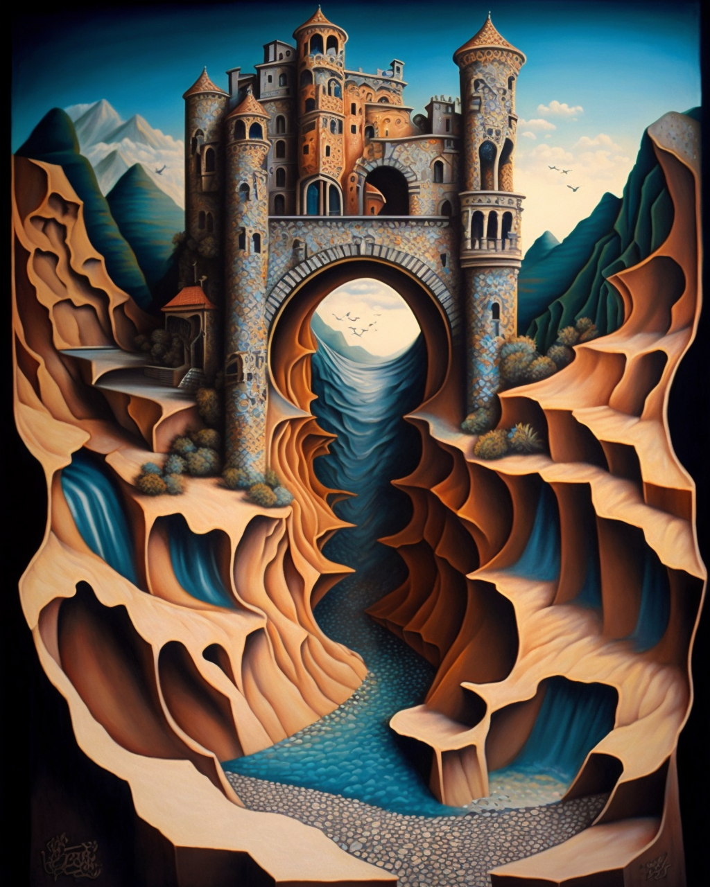 Abstract Mountain Castle Diamond Art Kit